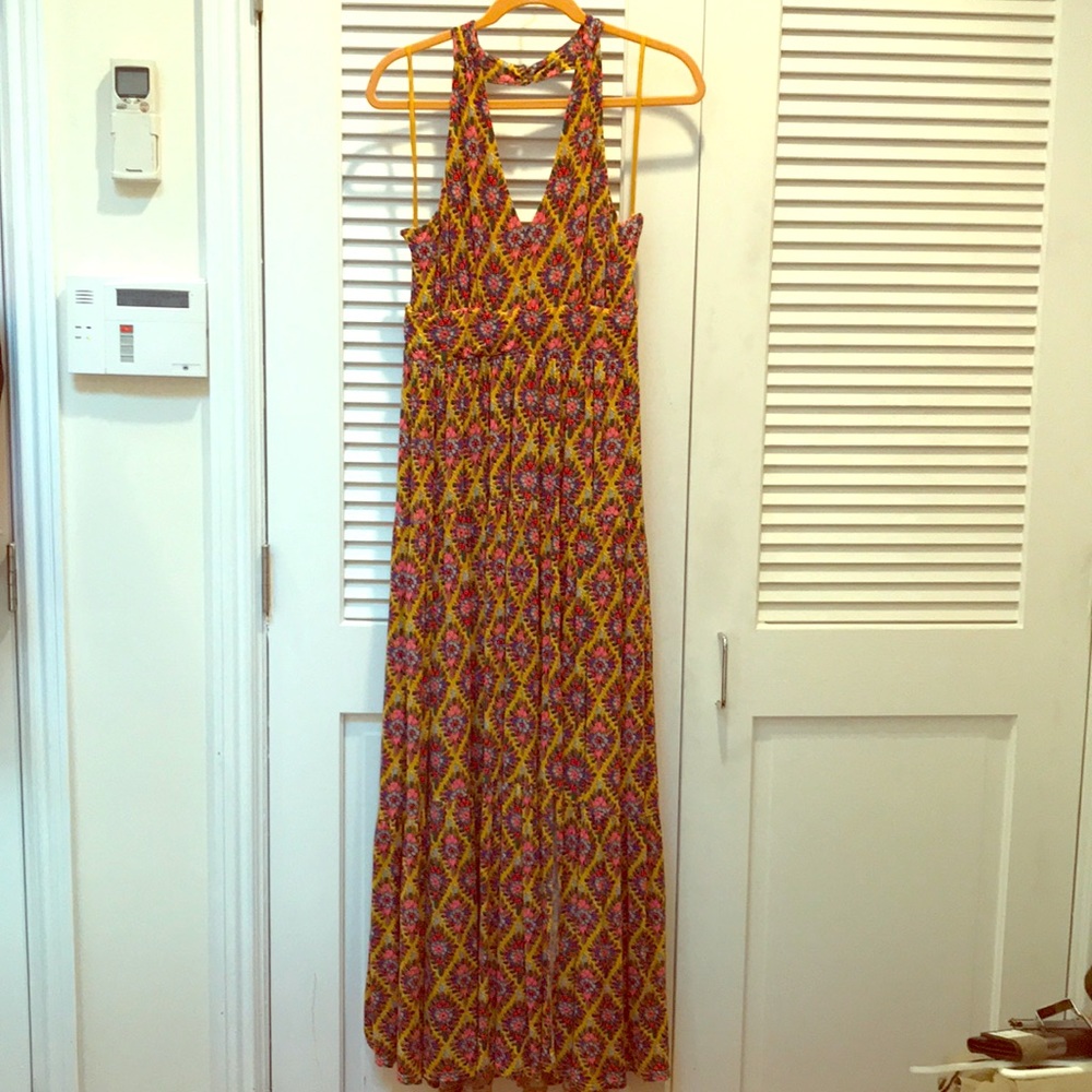 Maeve Anthropologie floral maxi dress size XL